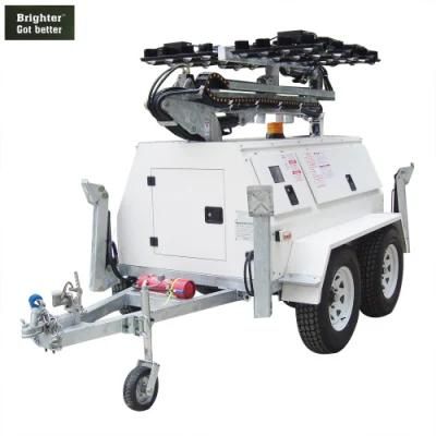 Hydraulic Mast Mobile Tower Light for Emergency Rescue with LED and Trailer