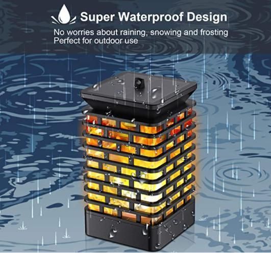 Solar or USB Charging Flame Lanterns Solar Outdoor Light with IP65 Waterproof Function