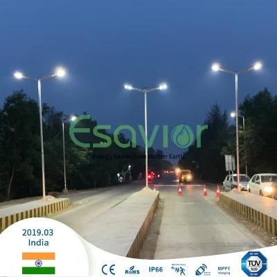 Integrated 80W 8000lm All in One Solar Road Lighting Solar LED Street Light with 12.8V 36ah LiFePO4 Battery