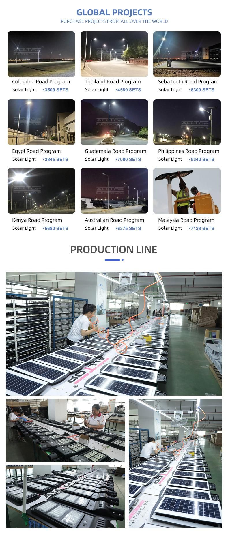 Alltop New Product Aluminum Waterproof IP65 Street Light 100 200 W Outdoor Split LED Solar Power Streetlight