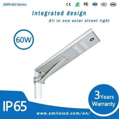 High Power LED All in One Solar Street Light IP65 60W Integrated Solar Power Street Light