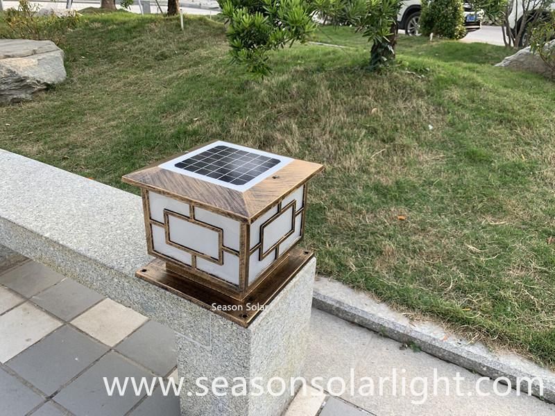 Energy Saving Lamp Outdoor LED Solar Pillar Gate Light for Garden with LED Lighting
