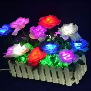 Beautiful Design High Quality Indoor Living Room Red Flower Decoration LED Light