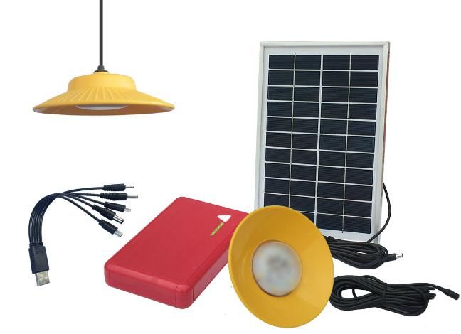 Solar Powered Emergency LED Home Lighting System Kit Light