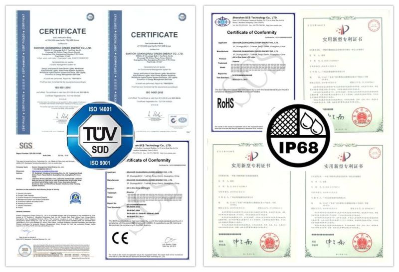 Esavior 30W 3600lm All in One Solar Street Light with 8 Years Lifespan of LiFePO4 Battery