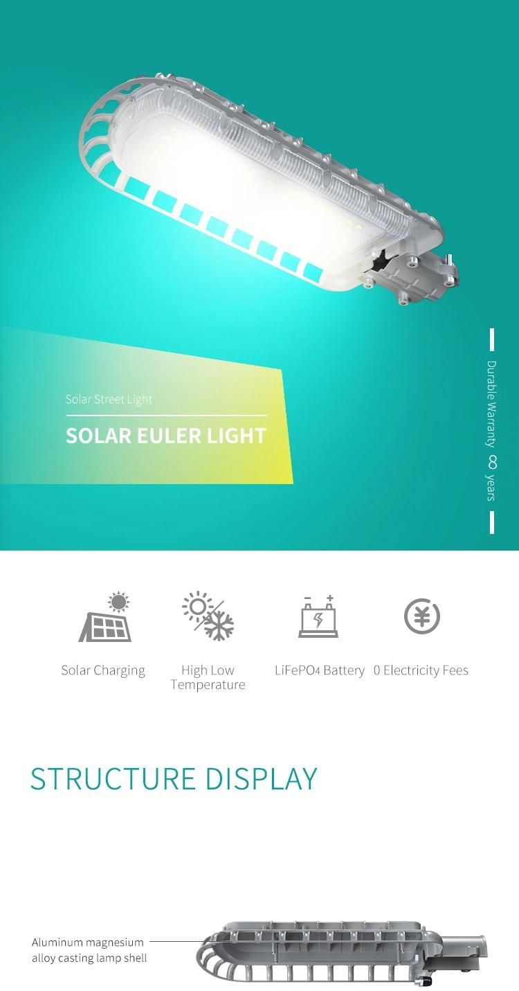 20W Pure White Outdoor Garden Solar Powered LED Street Light