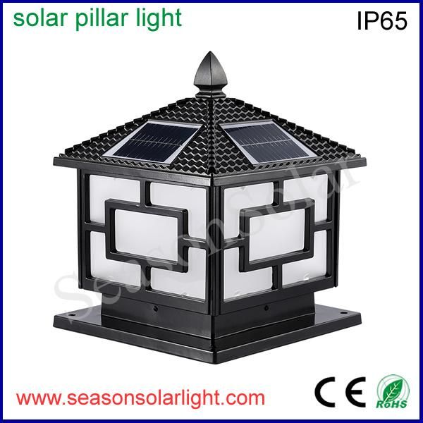 Energy Saving Lamp Outdoor LED Solar Pillar Gate Light for Garden with LED Lighting