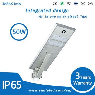 Good Quality 50W All in One Solar Street Light with Motion Sensor LED Integrated Solar Street Light