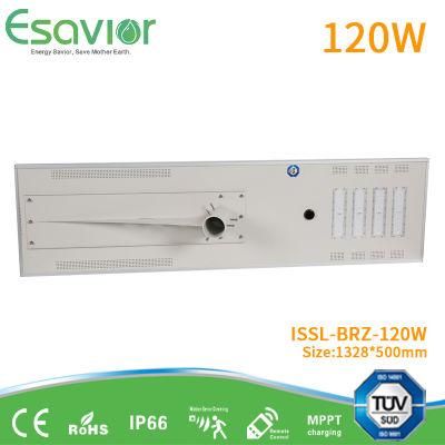 Solar LED Steet Lighting All in One Integrated Solar Street Light 120W 12000lm Ce RoHS IP66 with Iot Remote Control