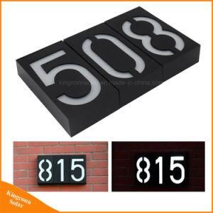 Solar LED Address Signs Doorplate Lamp House Number Porch Lights