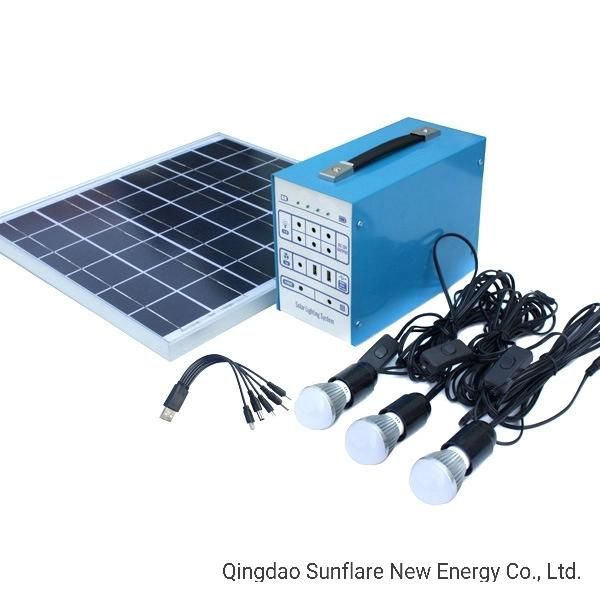 Metal 10W Solar Lighting Kit with 3 Lamps for Lighting