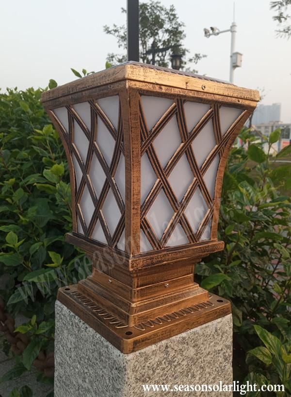 High Power LED Lighting Solar Outdoor Gate Light with 5W Solar Panel & Warm + White Luz LED