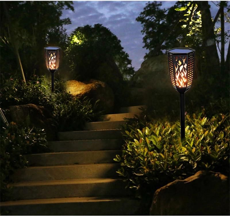 99LEDs Solar Flag Pole Tiki Torch Flame Light with Factory Private Mould