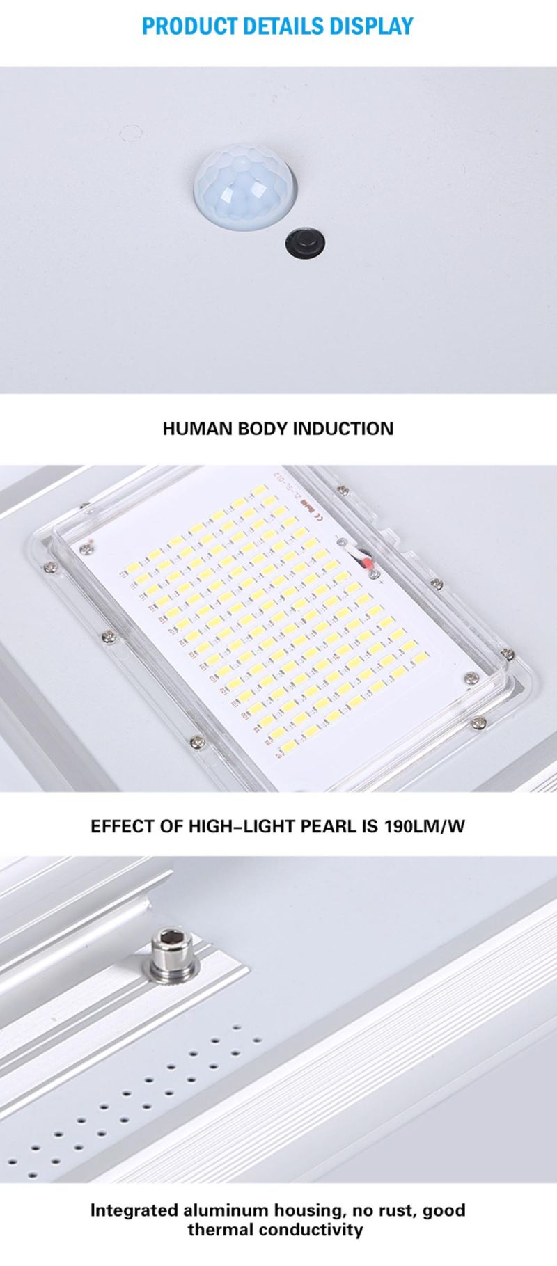 Easy Installation IP65 Waterproof Design LED 50W 100W 150W 200W 250W Solar Street Light