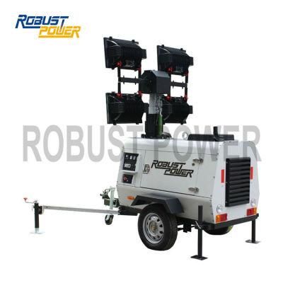 8m Mast Hydraulic Portable Generator Trailer LED Lighting Tower