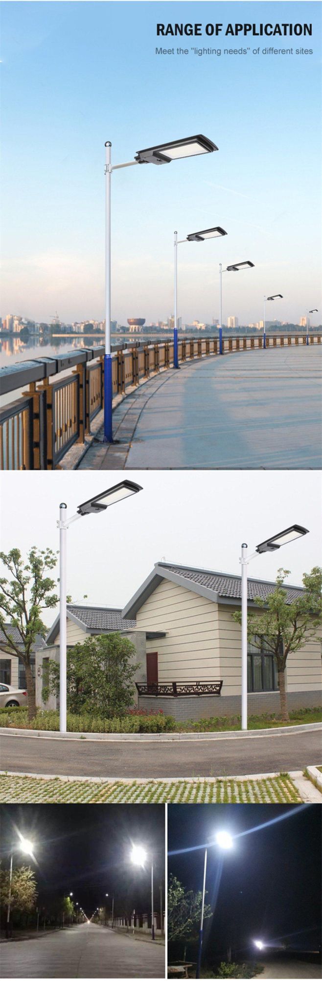High Power Integrated SMD Stadium Outdoor Waterproof IP65 50W 100W 200W 300W All in One Solar LED Street Lights