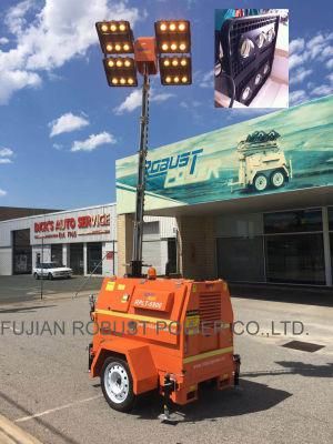 8meter Hydralic Mast Silent Diesel Mobile Light Tower