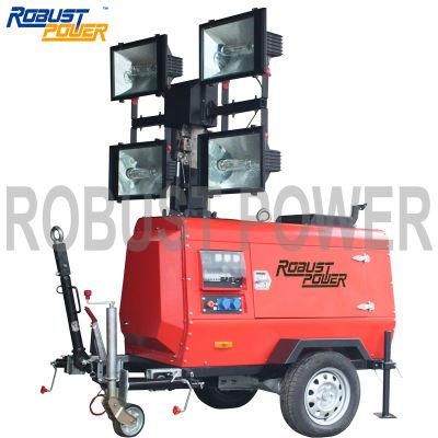 Telescopic Mobile Lighting Tower with 4*1000W Metal Halide Lights