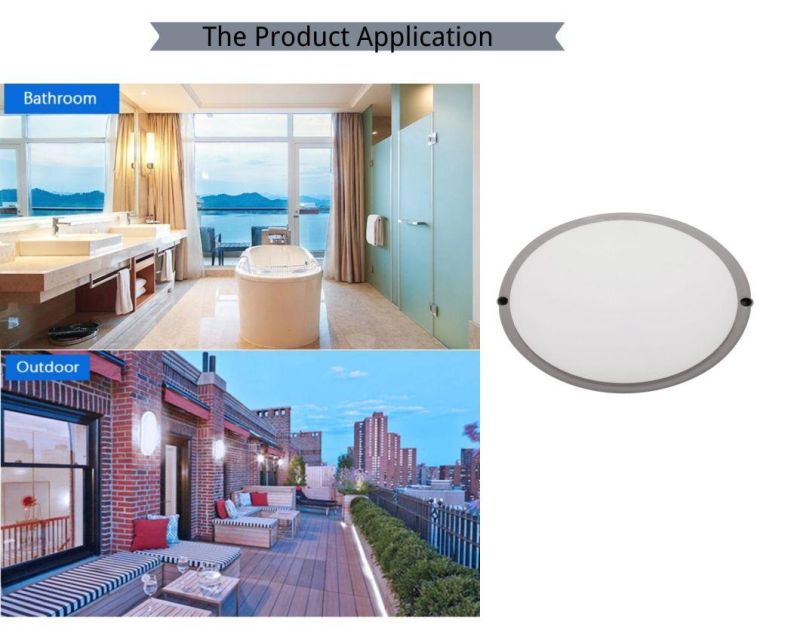 Classic B2 Series Energy Saving Waterproof LED Lamp 15W Round Grey for Shower Room