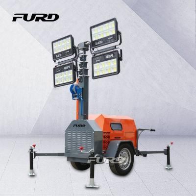 High Brightness LED Mobile Lighting Tower with Diesel Generator
