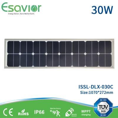 30W Solar Street Light with High Efficiency Solar Panel &amp; High Lumen LED Light Source