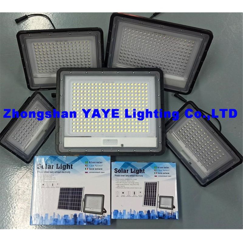 Yaye 2021 Hot Sell High Brightness 300W Waterproof IP67 Solar LED Flood Garden Lamp with Available Watts: 50W/100W/200W/300W/400W