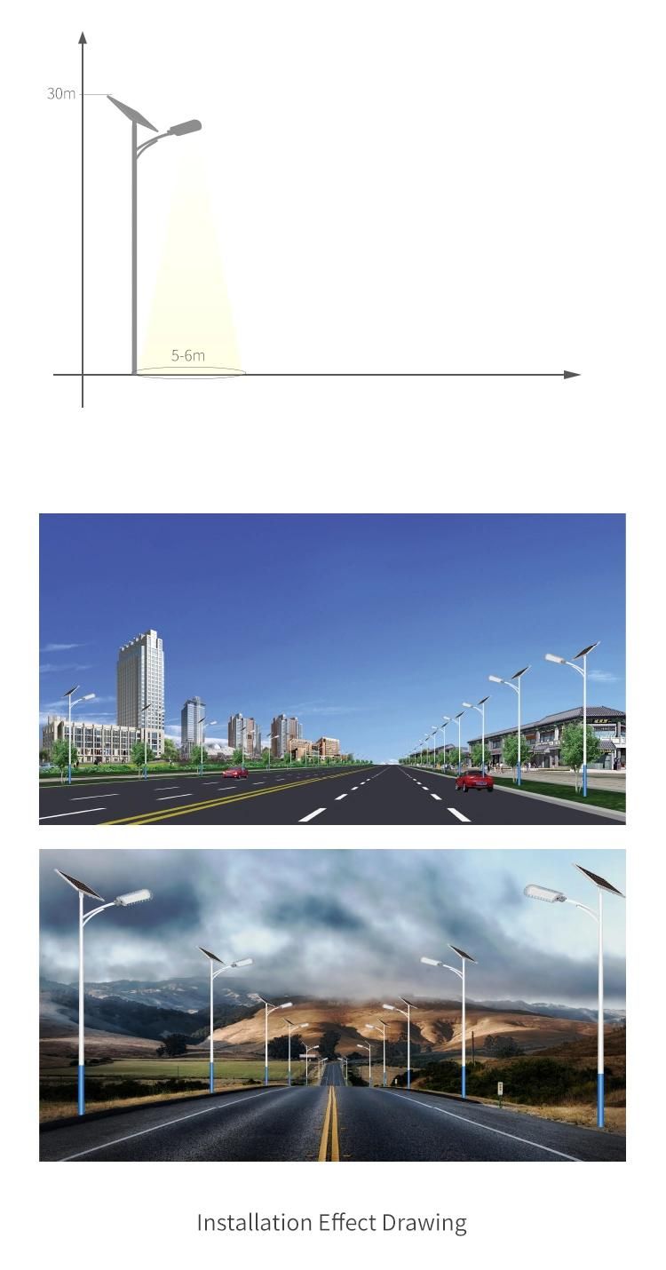 20W Pure White Outdoor Garden Solar Powered LED Street Light