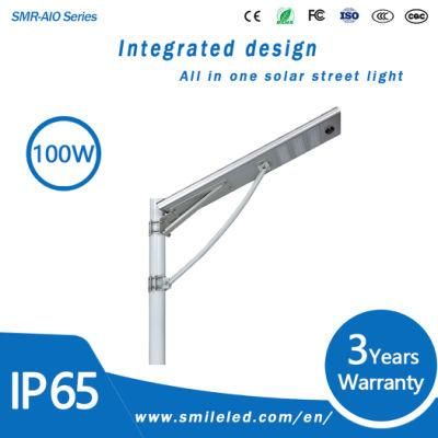 Outdoor 100W LED Solar Lamp Waterproof IP65 Integrated Motion Sensor Street Light