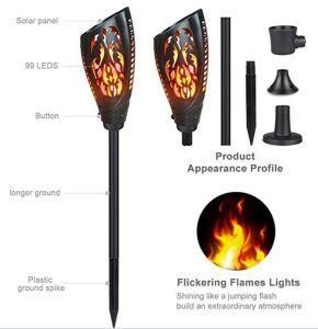 Hot Sale Solar Power Garden Light Outdoor Dancing Flame LED Light Fire Solar Light
