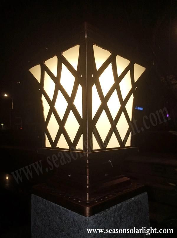 Smart LED Outdoor Patio Garden Lighting Solar Pillar Light for Christmas Decoration Lighting