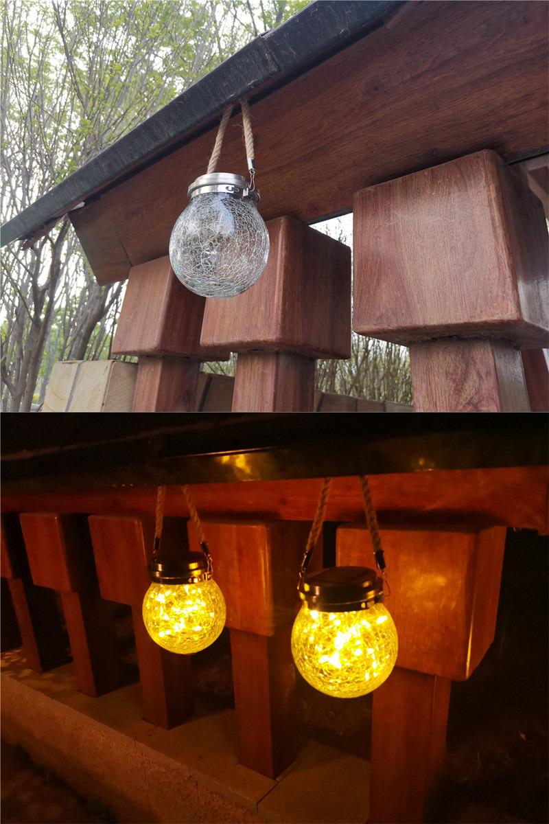 Roof Overhaning Lamp LED Solar Jar Light for Garden Backyard