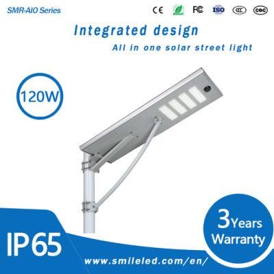 High Spec Outdoor 120W All in One LED Solar Street Light