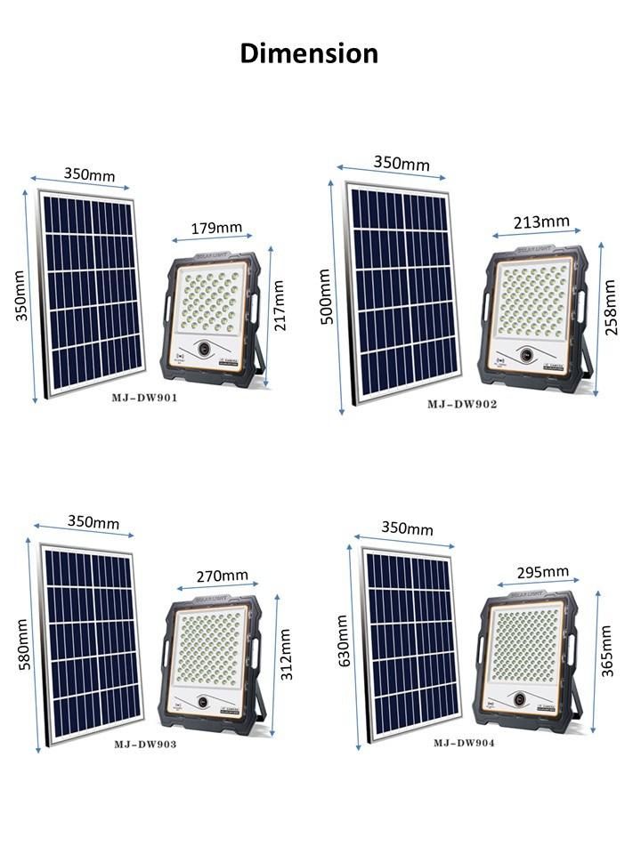 High Bright Solar Light Waterproof Outdoor Wall Mounted Flood Light 100W Factory Price LED Solar Flood Light