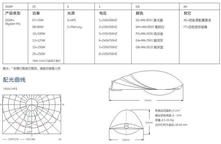 Street Light/Road Light Luminaire Sodium Lamp