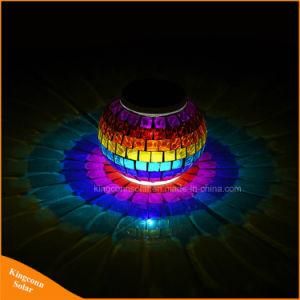 Indoor Home Decoration Solar Powered Mosaic Glass Colorful LED Light