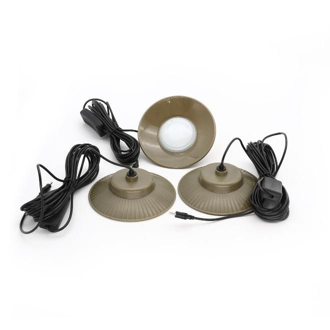 Solar Lighting Kit System with 3 Hanging Bulbs and 1 Tube Light