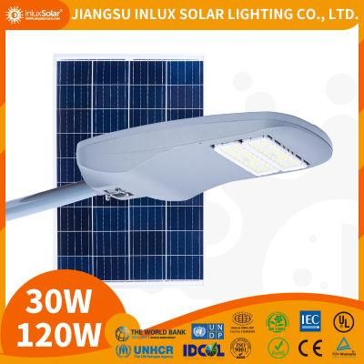 Best Two-in-One Solar Street Outdoor Holiday LED Lightings an with LiFePO4 Lithium Battery Built Inside 30-200W Mounted on 4-12meters