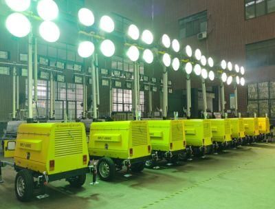Telescopic Mast Portable Lighting Tower for Construction Site Using