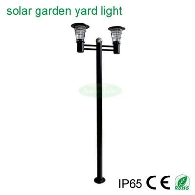High Lumen 2m Outdoor Lighting 5W LED Solar Garden Light with Warm+White LED Light
