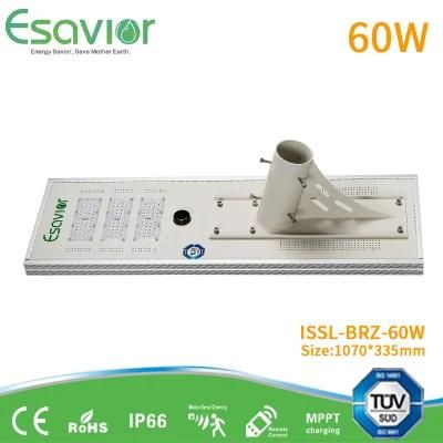 60W 6000lm All in One Integrated LED Solar Street Light LED Lighting for Outdoor Garden