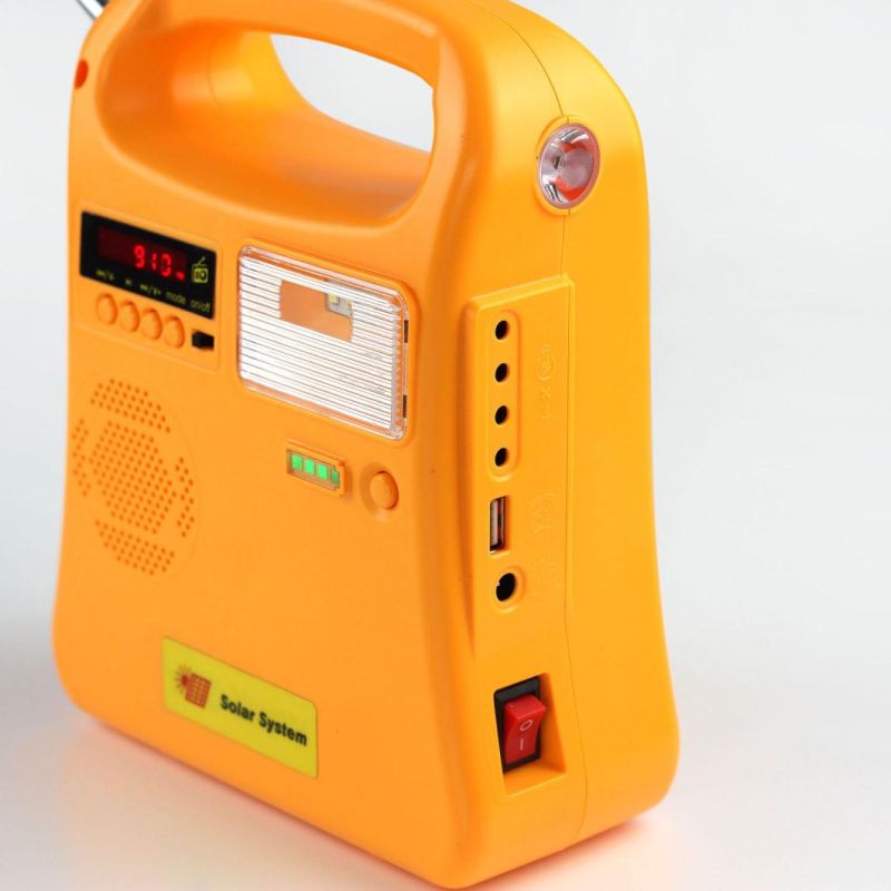 2020 Hot ISO Certificated Manufacturer FM Radio/LED Bulbs/Solar Power Kit Home Solar System Solar Generator with FM Radio/Mobile Phone Charging Cables