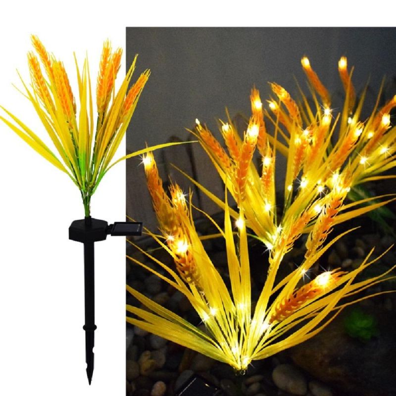 Powered Solar Garden Wheat Ears Figure Lights Lamp for Walkway Home Garden Wyz18468