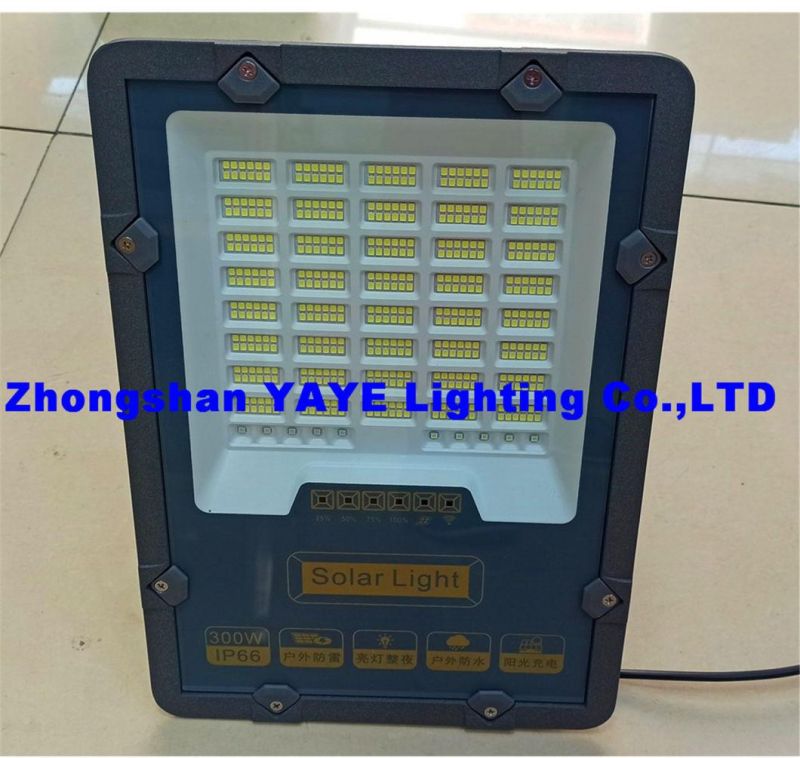 Yaye 2021 Best Sell 50W/100W/200W/300W/400W Solar LED Flood Garden Light with Remote Controller/High Lumen Outdoor Lighting Waterproof IP65 Solar LED Spot Light