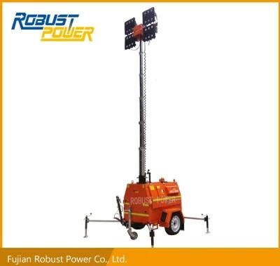 Heavy Duty LED Mobile Light Tower with 8m Hydraulic Mast