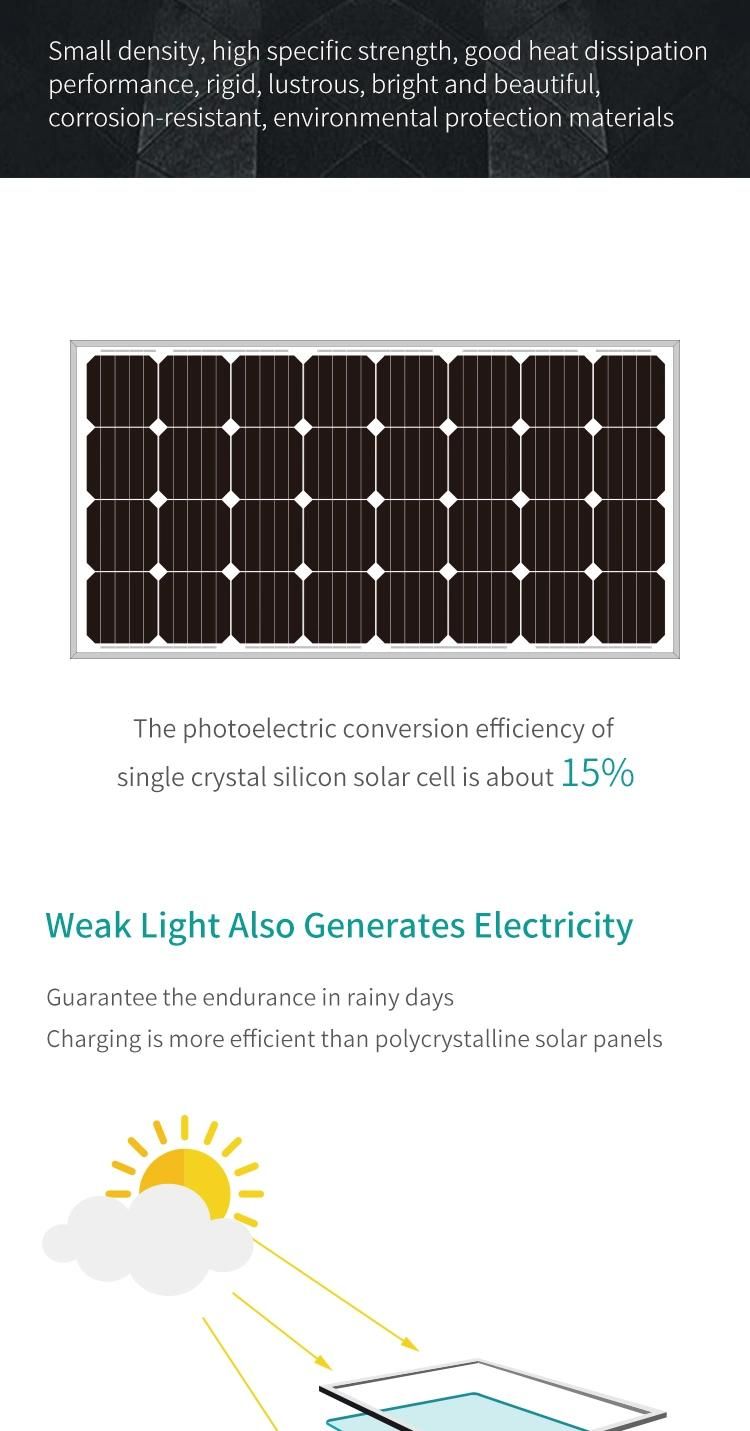 High-Efficiency All in One 50W LED Solar Street Light with LiFePO4 Battery