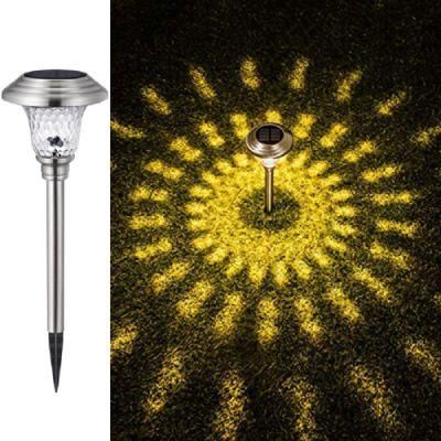 LED Metal Pathway Light Pack Outdoor Light Solar Pathway Spike Light Sliver Low Voltage Solar Powered Integrated Wyz17312