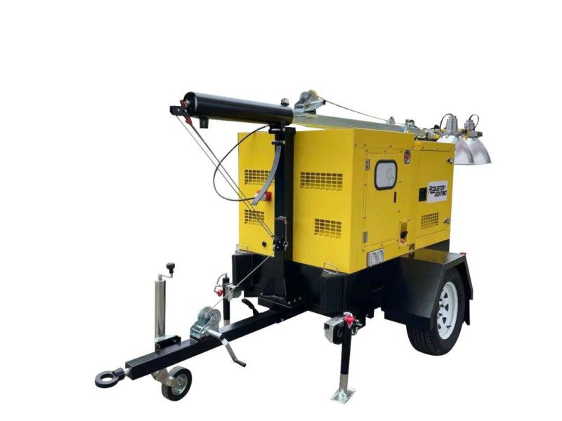20kw Diesel Generator Hydraulic Light Tower with 9m Mast
