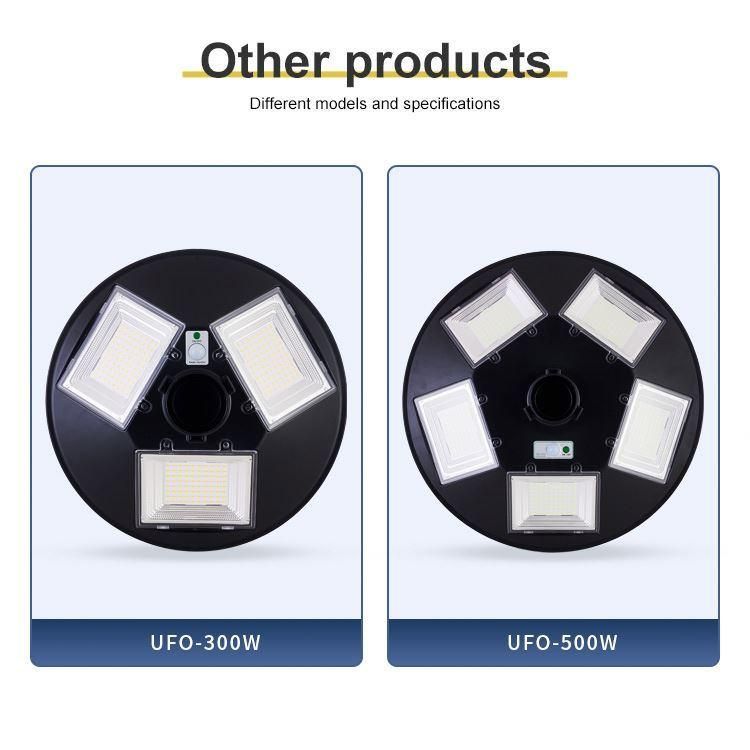 Outdoor Waterproof IP67 Pathway Post UFO Light Motion Sensor 300W 500W LED Solar Powered Garden Light