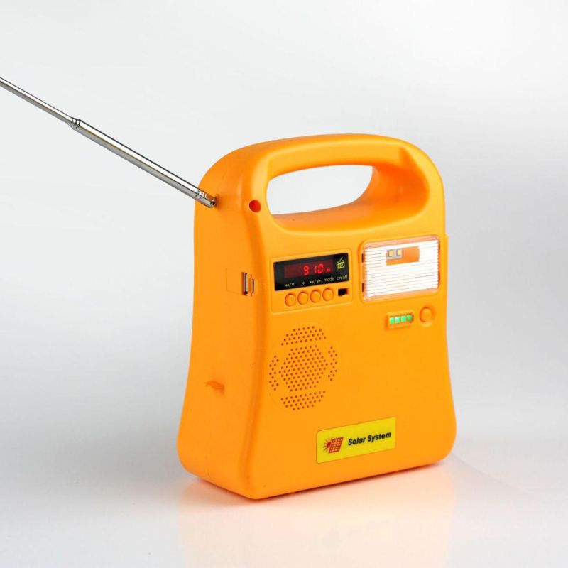 2020 Hot ISO Certificated Manufacturer FM Radio/LED Bulbs/Solar Power Kit Home Solar System Solar Generator with FM Radio/Mobile Phone Charging Cables