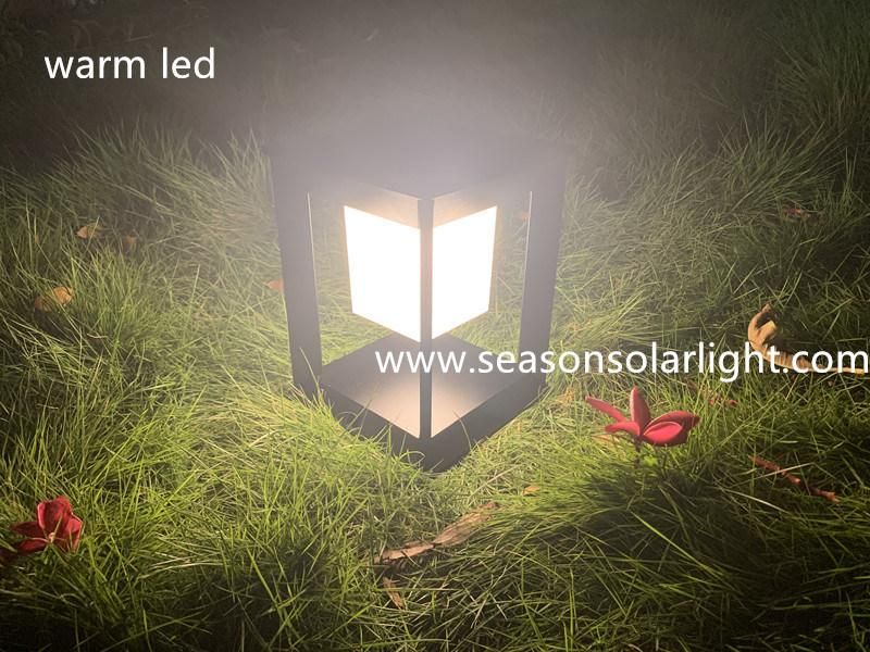 China Solar Lamps Manufacturers Square Style Lighting 5W Garden Solar Bollard Light with LED Light & Lamp